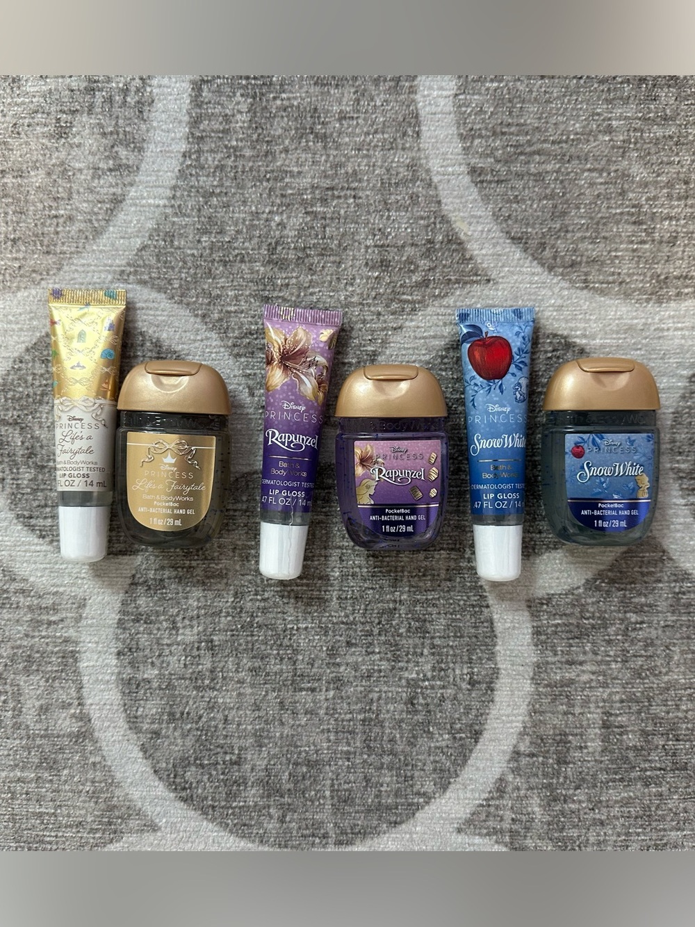 Bath & Body Works Disney Princess Gloss And Sanitizer Sets NEW